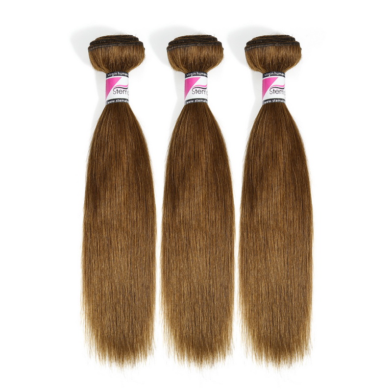 Stema Hair #30 Brown Raw Virgin Brazilian Hair Straight Bundles